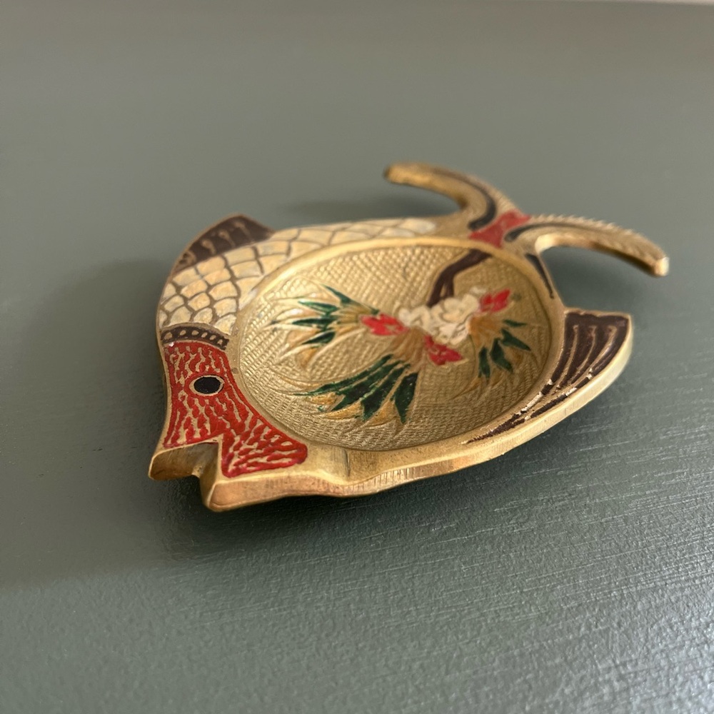 Vintage brass trinket ring tray